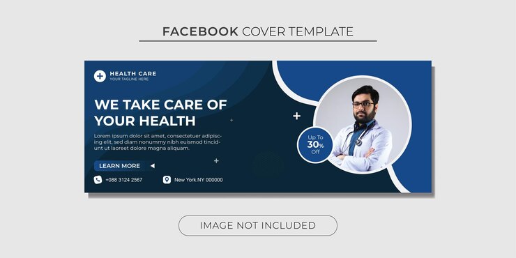 Banner de facebook de atención médica médica