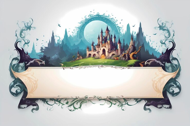 banner de fantasía con fondo blanco para decoración