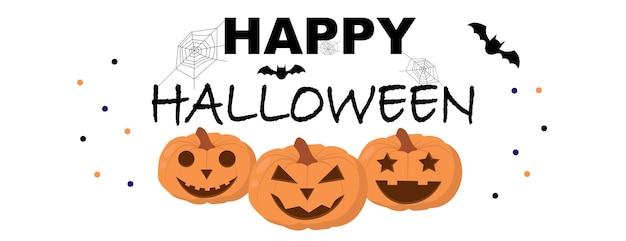 Banner de felicitación de Halloween sobre fondo blanco.