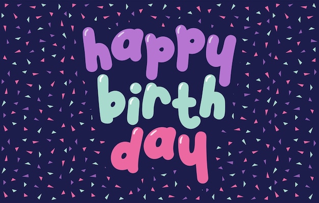 Banner de felicitaciones de cumpleaños con colorido fondo de confeti