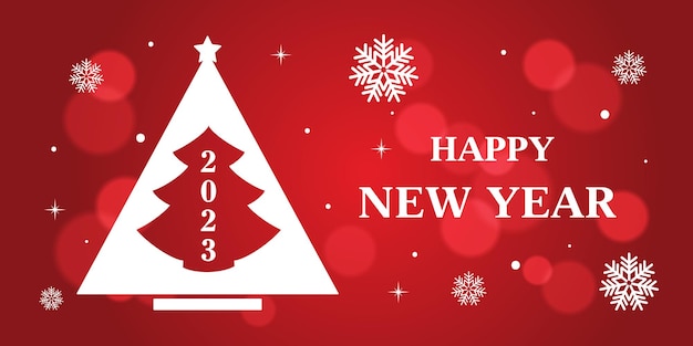 Banner de feliz año nuevo 2023 sobre fondo festivo. .