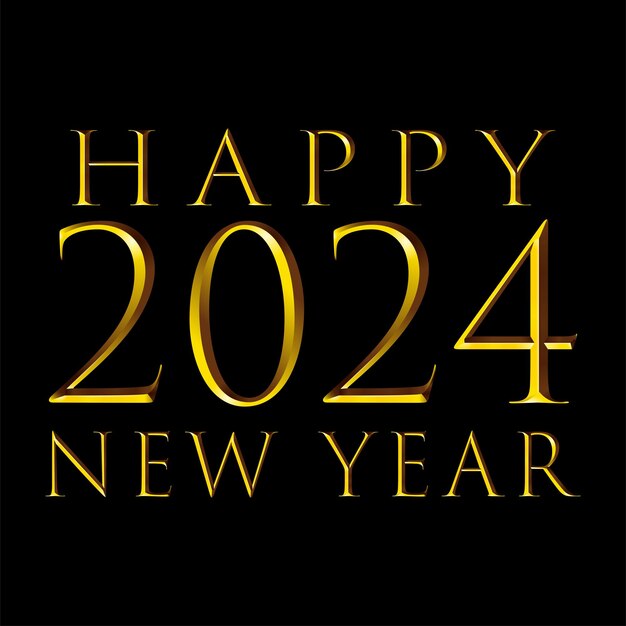 Banner de Feliz Año Nuevo 2024 Ilustración vectorial con números coloridos 2024 con gradiente de moda Nuevo