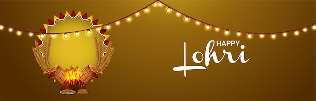 Vector banner de feliz celebración de lohri