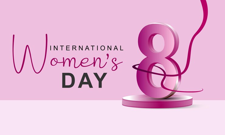 Banner de Feliz Día de la Mujer con ilustraciones vectoriales 3D póster del día de la mujer