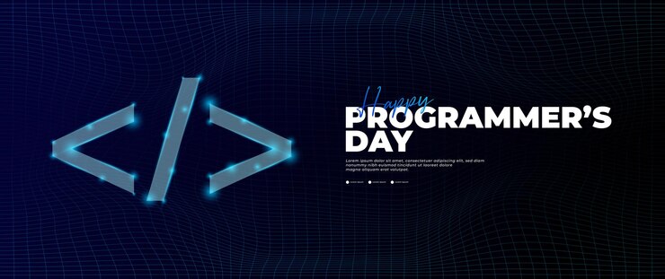 Vector banner del feliz día del programador en estilo moderno