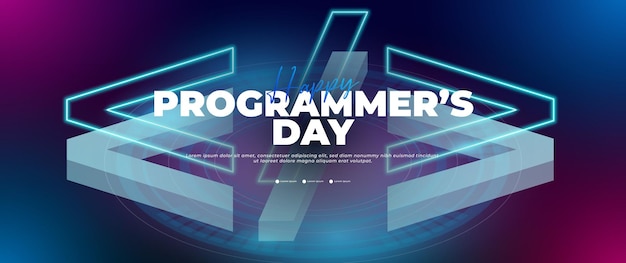 banner del feliz día del programador en estilo moderno