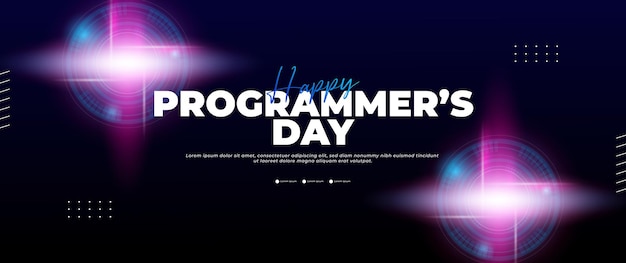 Banner del feliz día del programador en estilo moderno