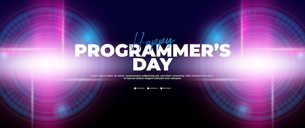 Banner del feliz día del programador en estilo moderno