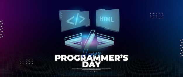 banner del feliz día del programador en estilo moderno