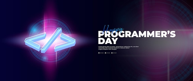 banner del feliz día del programador en estilo moderno