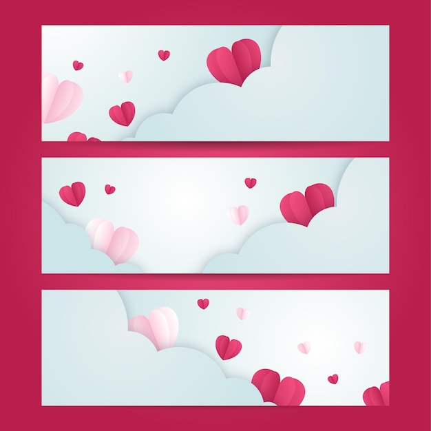 Banner de feliz día de San Valentín. Diseño de fondo rosa de vacaciones con corazón. Diseño para días especiales, día de la mujer, fiesta, cumpleaños, día de la madre, día del padre, Navidad, boda y celebración de eventos.