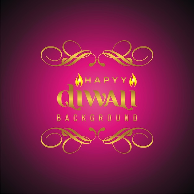 Vector banner feliz diwali de estilo ornamental