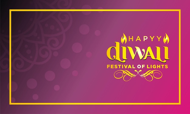 Banner feliz diwali de estilo ornamental