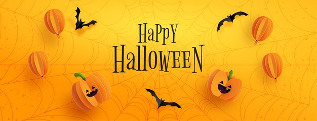 Vector banner de feliz halloween