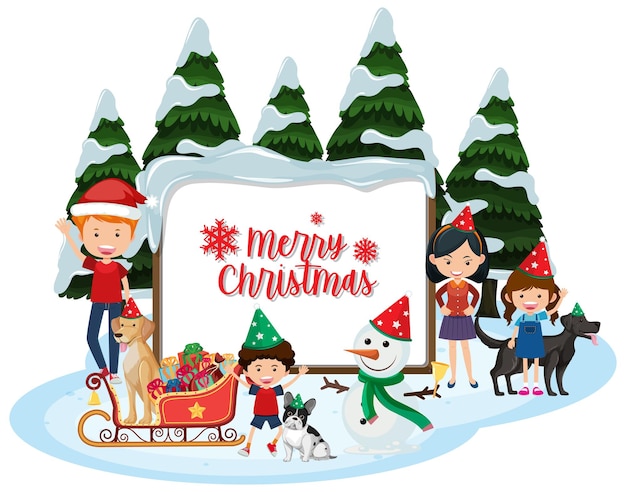 Banner de feliz navidad aislado