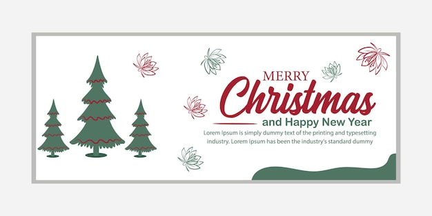 Banner de Feliz Navidad y Banner de Feliz Año Nuevo portada de redes sociales y banner web Feliz Navidad