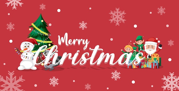 Banner de feliz Navidad con dibujos animados lindo santa claus