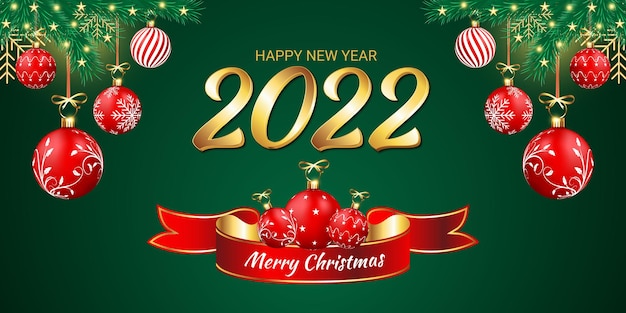 Banner Feliz Navidad y próspero año nuevo 202