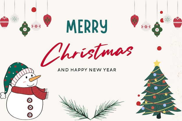 Banner de feliz navidad y próspero año nuevo