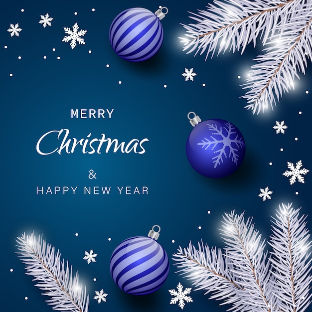 Banner de feliz navidad y próspero año nuevo