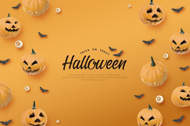 Banner de fiesta de halloween con calabazas