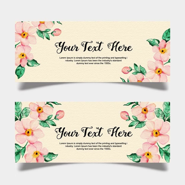 Banner floral de acuarela