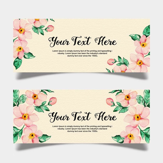 Vector banner floral acuarela