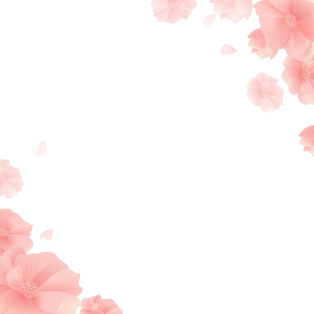 Banner con flores y fondo blanco