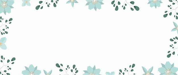 Banner con flores y hojas.