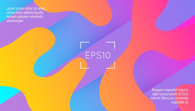 Banner fluido Geometría horizontal Color Arco iris Fondo Liq