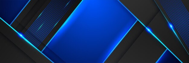 Banner de fondo abstracto azul moderno Fondo de diseño de banner abstracto azul bloque geométrico