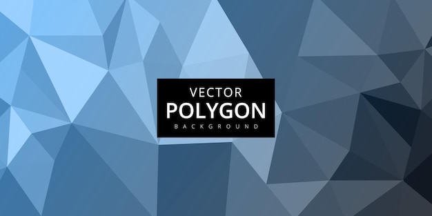 Banner de fondo abstracto monocromático polivalente de patrón de polígono azul gris