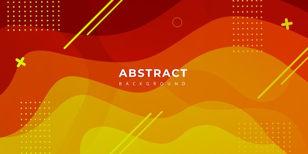 Banner de fondo abstracto multipropósito colorido amarillo rojo de Memphis Papercut