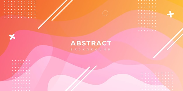 Banner de fondo abstracto multipropósito colorido rosa naranja de Memphis Papercut