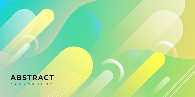 Banner de fondo abstracto multipropósito verde amarillo pastel de Memphis