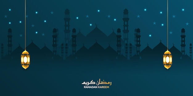 banner de fondo de adorno de ramadán o ramadhan kareem de lujo