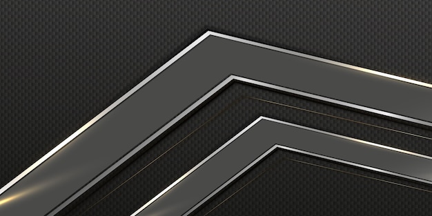 Vector banner de fondo de color negro y plateado de lujo abstracto