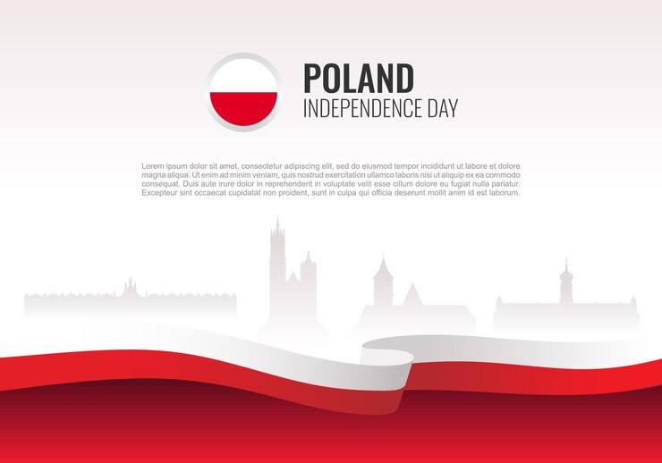 Banner de fondo del día de la independencia de Polonia para celebración nacional