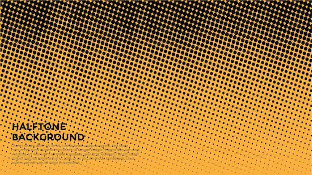 Banner de fondo de diseño de grunge de semitono amarillo abstracto