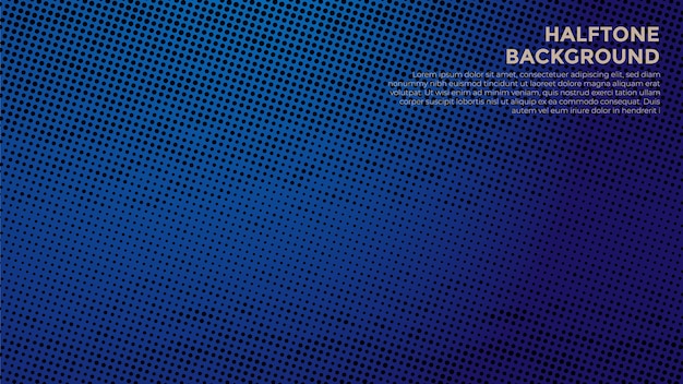 Banner de fondo de diseño de grunge de semitono azul abstracto