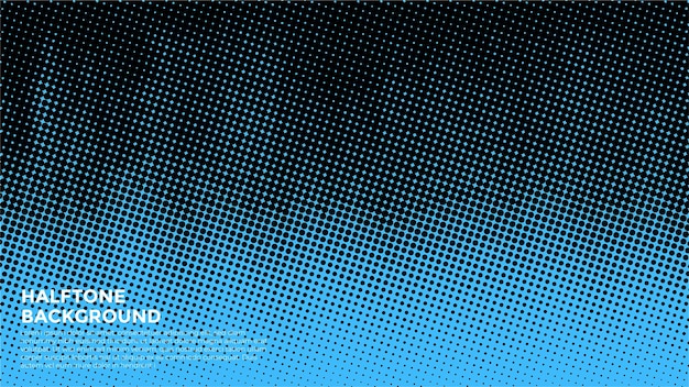 Banner de fondo de diseño de grunge de semitono azul abstracto