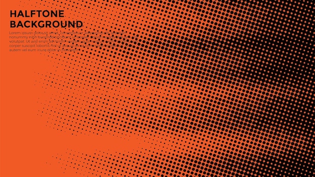 Banner de fondo de diseño de grunge de semitono naranja abstracto