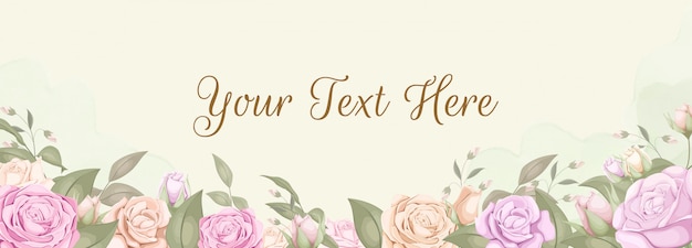 Banner de fondo floral telón de fondo con rosas