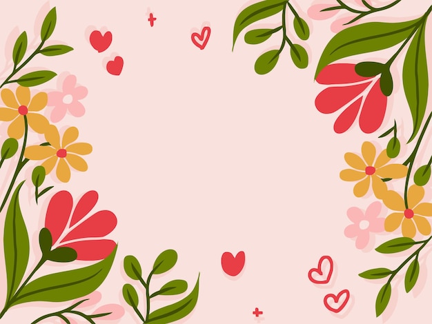 banner de fondo rosa con decoración vegetal