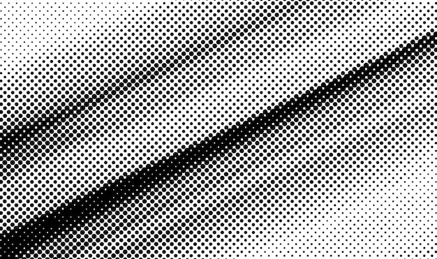 Banner de forma de puntos blancos y negros de fondo de vector de semitono abstracto