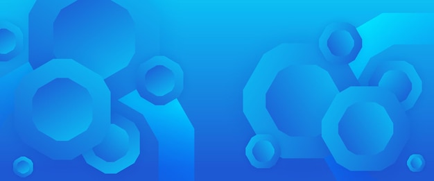 Banner de formas geométricas abstractas vectoriales azules para diseño de portadas, diseño de libros, carteles, portadas de CD, folletos, fondos de sitios web o publicidad