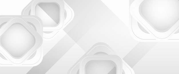 Banner de formas geométricas abstractas vectoriales blancas para diseño de portadas, diseño de libros, carteles, portadas de CD, folletos, fondos de sitios web o publicidad