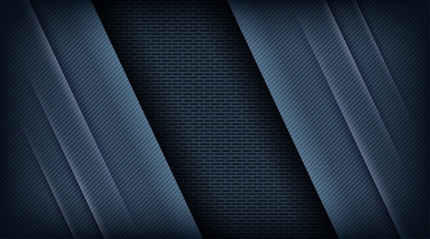 Banner de formas geométricas metálicas de fondo de tecnología futurista digital abstracto azul oscuro moderno