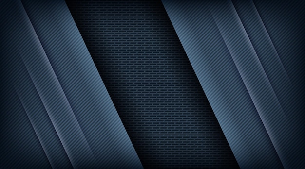 Banner de formas geométricas metálicas de fondo de tecnología futurista digital abstracto azul oscuro moderno