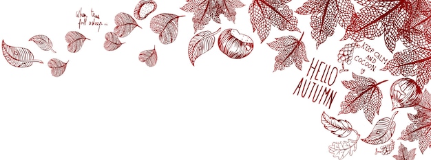 Banner de garabatos de otoño